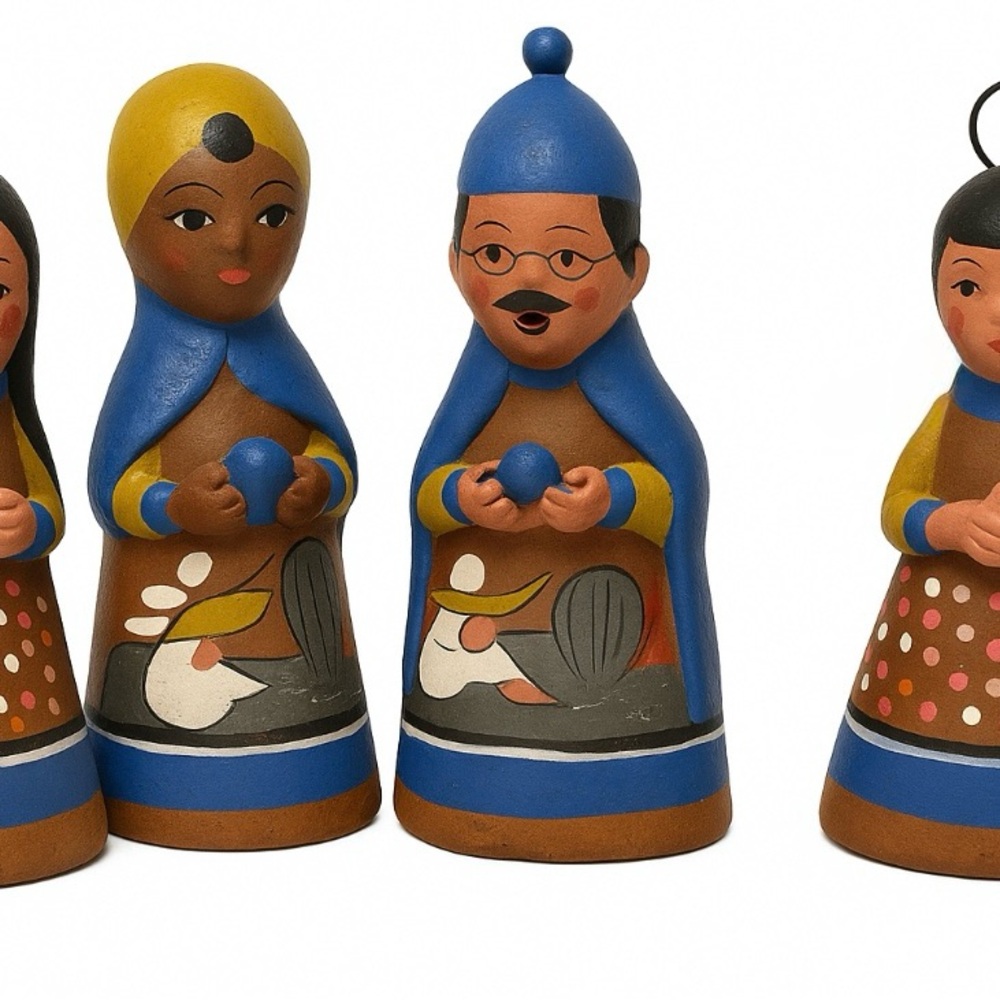 Handmade Mexican Clay Nativity Figurines – Set of 4